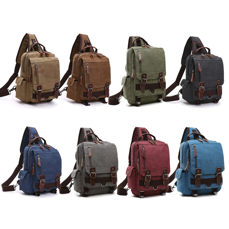 Unisex Canvas Rucksack Sling Schulter Brusttasche für Jungen