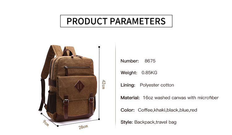 kleiner Coffee Canvas Rucksack für Laptop