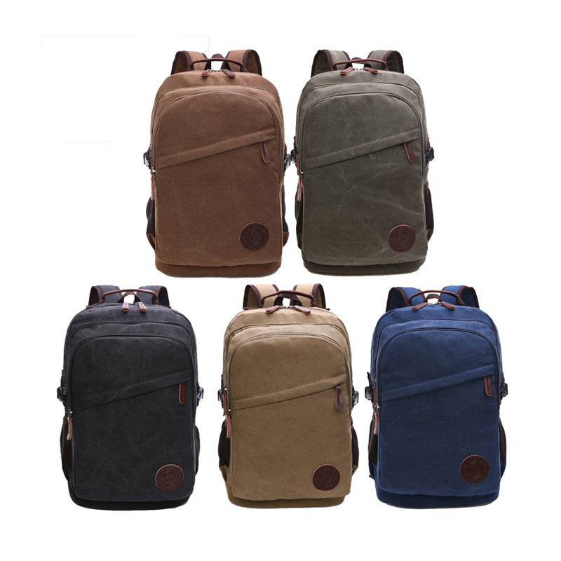 Grauer Canvas-Rucksack von guter Qualität für die Jugend