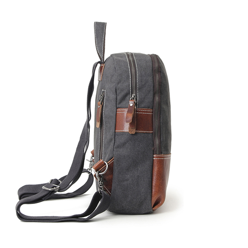 Vintage-Rucksack aus echtem Leder im Winter