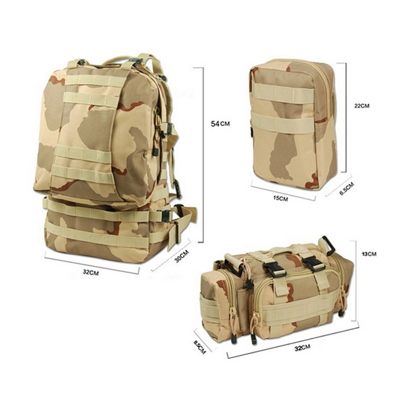 Woodland Camouflage Mochila militärischer taktischer 3D-Armeerucksack