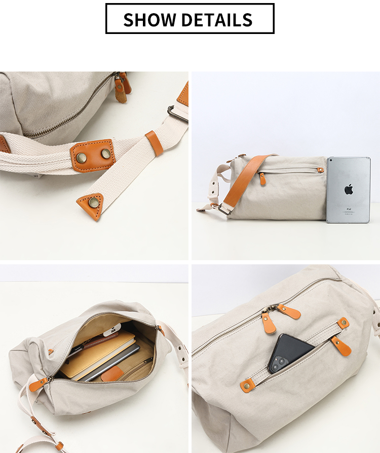 Canvas-Baumwoll-Sling-Herren-Crossbody-Kurier-Umhängetasche