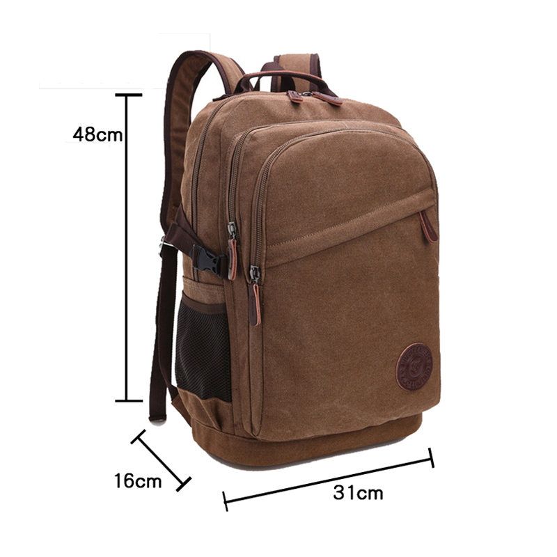 Grauer Canvas-Rucksack von guter Qualität für die Jugend