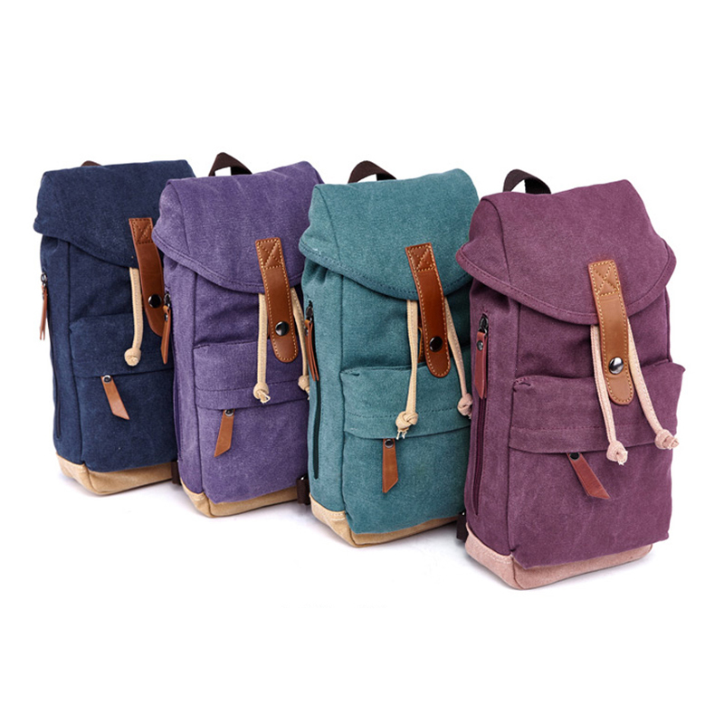 kleiner grüner Canvas-Rucksack für Laptop