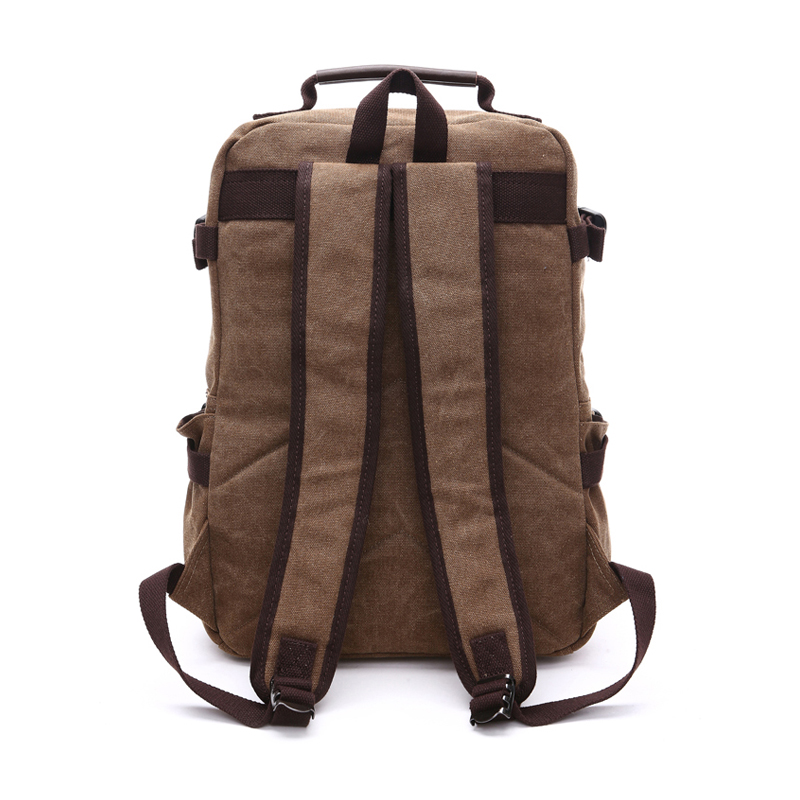 Herren Coffee Canvas Rucksack mit Reißverschluss