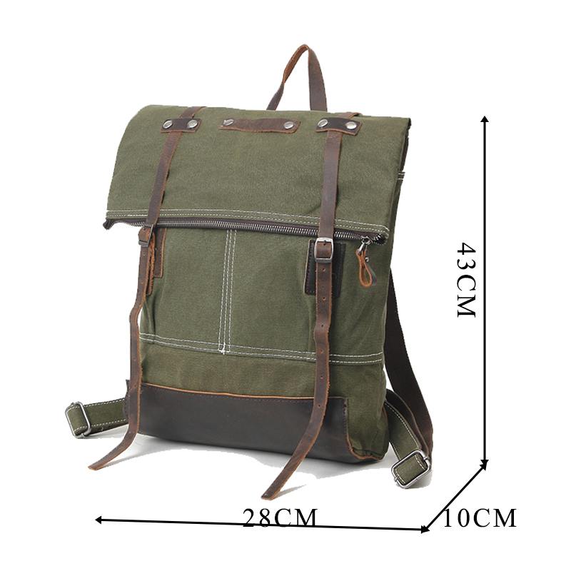 Custom Travel Canvas Damen Waschechtes Leder Rucksack