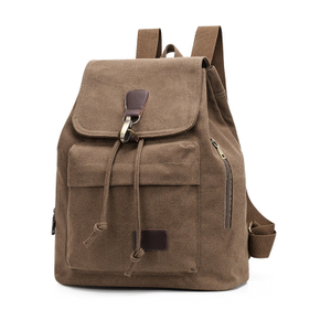 Canvas Kordelzug Vintage Rucksack Schule Reiserucksack Tasche