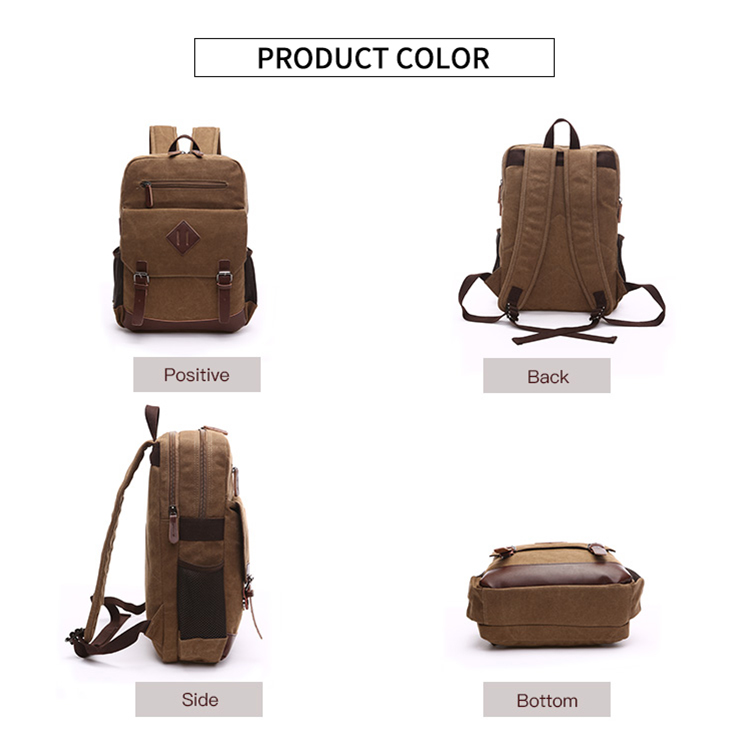 kleiner Coffee Canvas Rucksack für Laptop