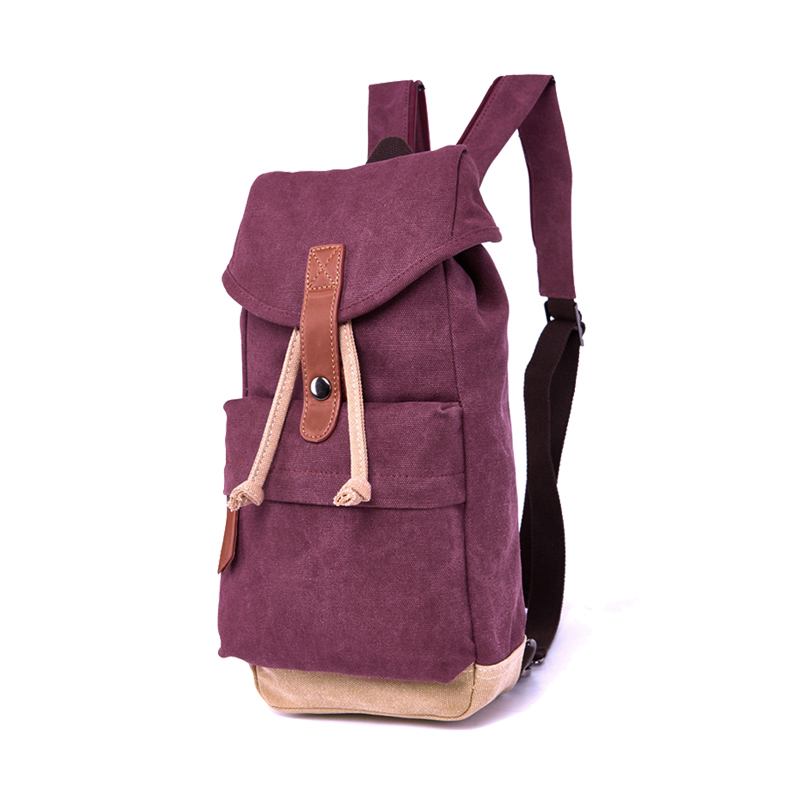 kleiner grüner Canvas-Rucksack für Laptop