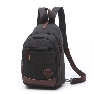 männlicher schwarzer Canvas-Rucksack für das College