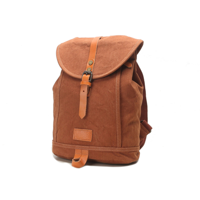 Freizeit-Unisex-Schulrucksack aus pflanzlich gegerbtem Leder