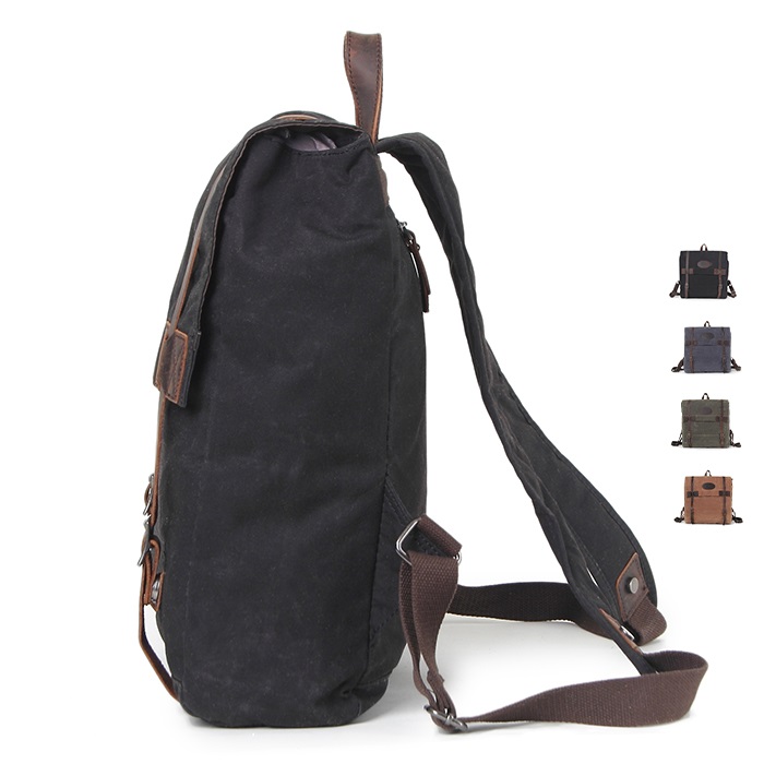 Wasserdichter Vintage-Schulrucksack aus gewachstem Canvas