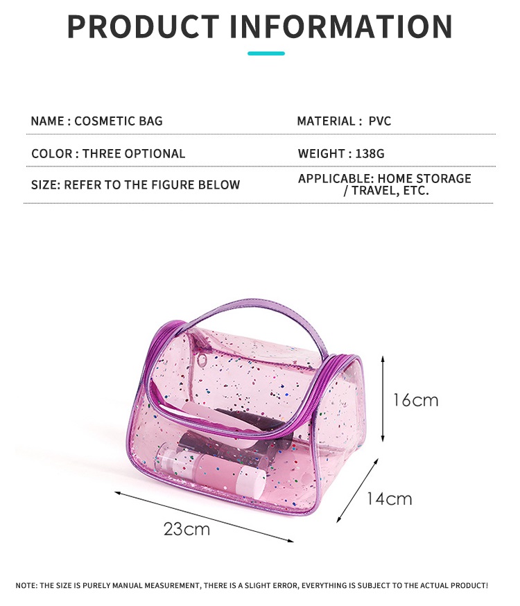 Benutzerdefinierte tragbare transparente Waschreise-PVC-Kosmetiktasche