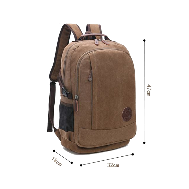 Mini-Rucksack aus schwarzem Canvas für Laptop