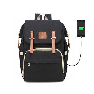 USB Lade schwarz Wickeltasche Rucksack für Babys