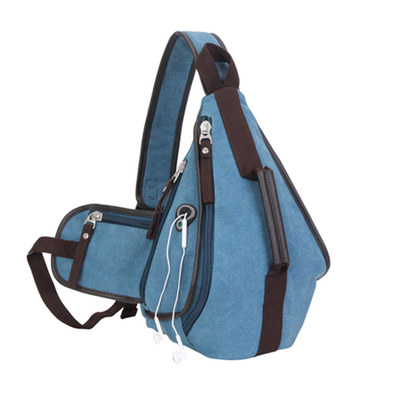 Unisex-Vintage-Reise-Segeltuch-Brusttasche für Männer