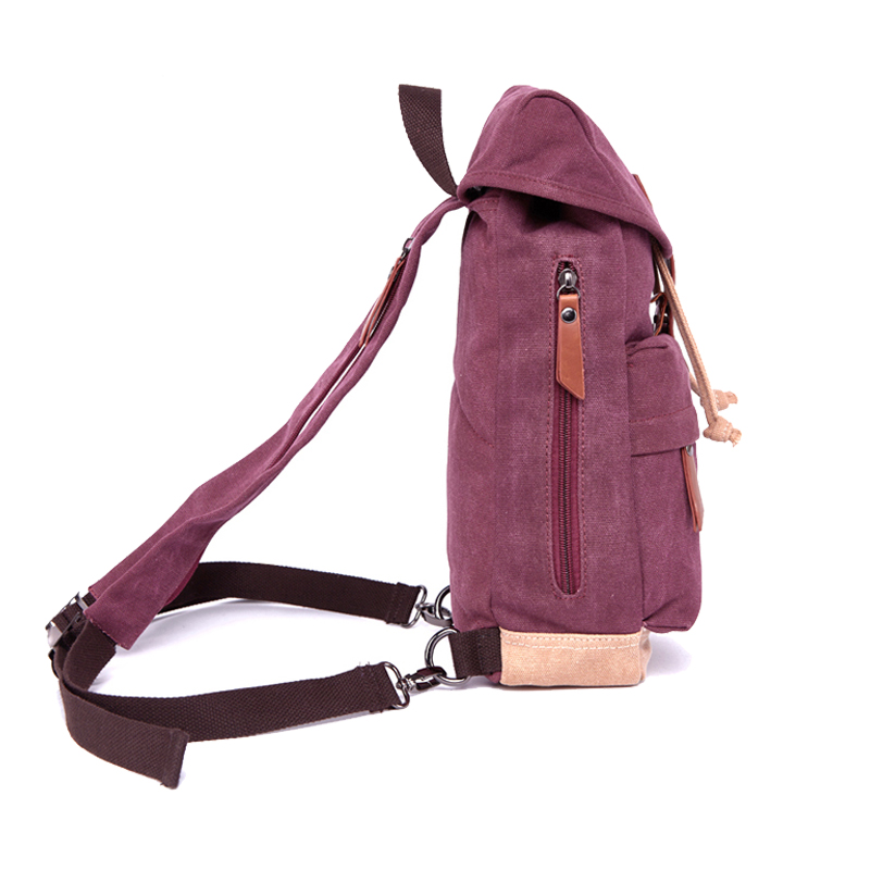 kleiner grüner Canvas-Rucksack für Laptop