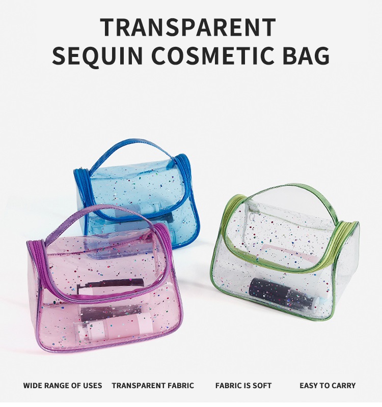 Benutzerdefinierte tragbare transparente Waschreise-PVC-Kosmetiktasche