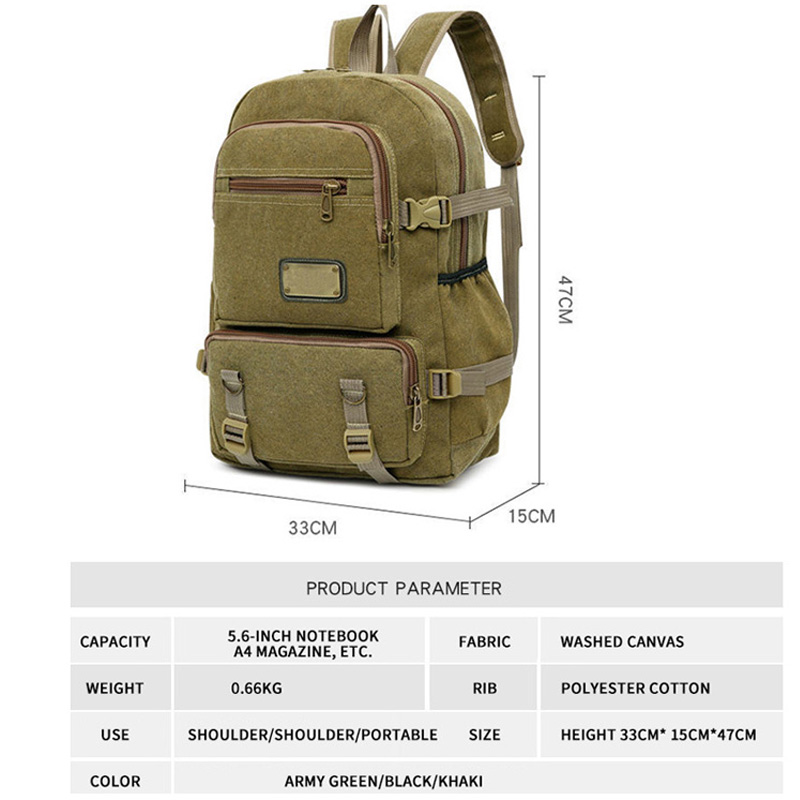 Fabrik-Reisetasche mochila gewaschener Canvas-Rucksack für Herren