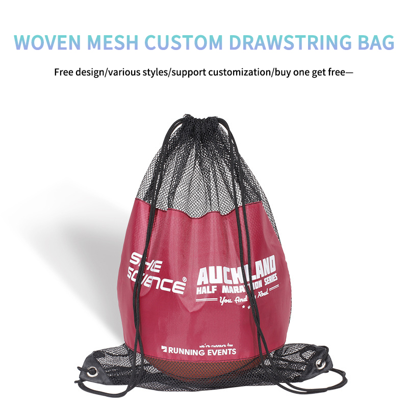 Mesh Basketball Football Fitnessstudio Draw String Rucksack Custom Tasche