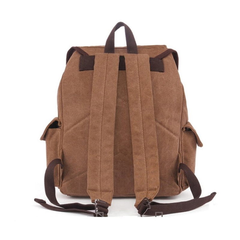 Mini Khaki Canvas Rucksack mit Reißverschluss