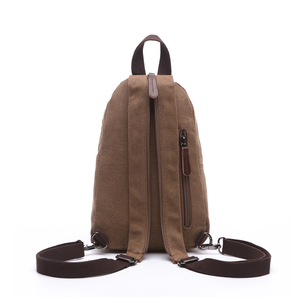 männlicher schwarzer Canvas-Rucksack für das College