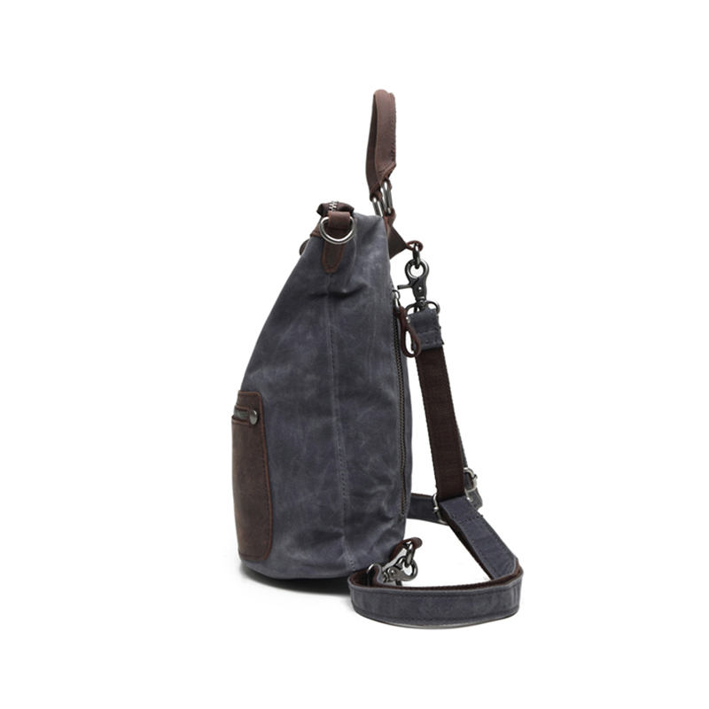 Modischer Vintage-Rucksack aus gewachstem Canvas-Leder für Herren