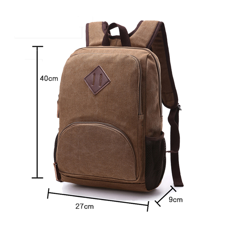 Großer Coffee Canvas Rucksack für das College