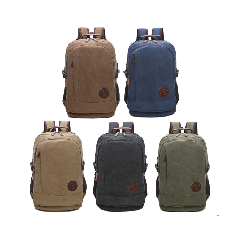 Mini-Rucksack aus schwarzem Canvas für Laptop