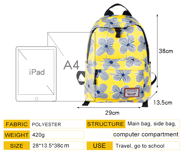 Kid Polyester bedruckter Bagpack Travel Custom School Rucksack