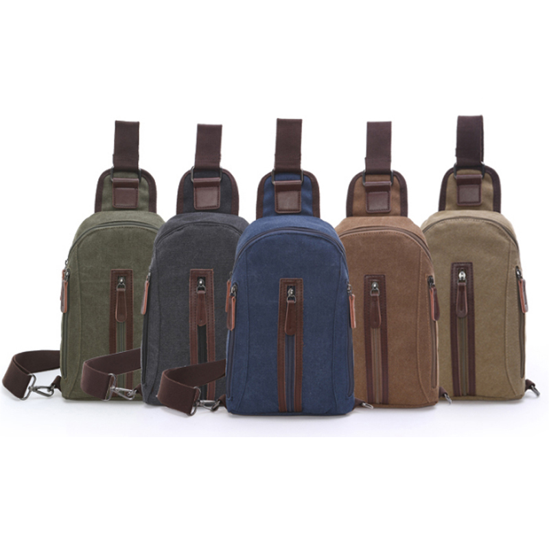 benutzerdefinierte Canvas One-Shoulder-Rucksack-Sling-Mini-Brusttasche