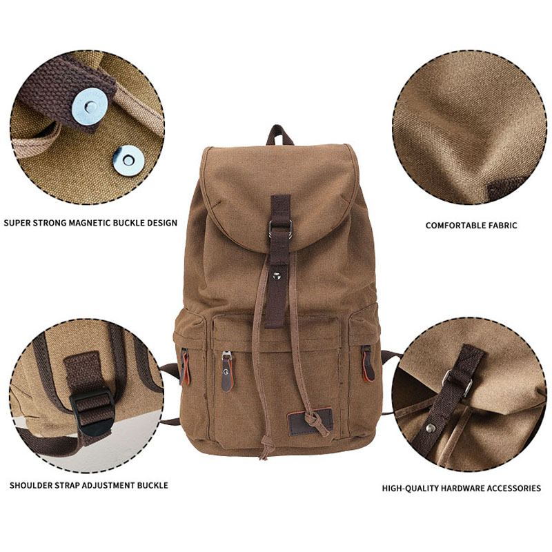 Outdoor-Mochila-Rucksack mit Kordelzug, Unisex-Rucksack aus Segeltuch