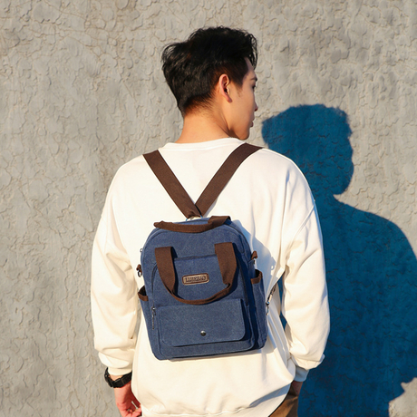 Funktionelle Messenger-Handtasche aus Segeltuch im Vintage-Stil für den täglichen Gebrauch