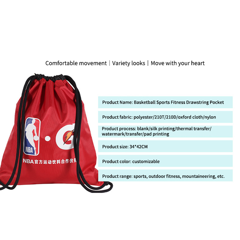 Polyester wasserdichte Kordelkordel Basketball Sackpack Saite Custom Tasche