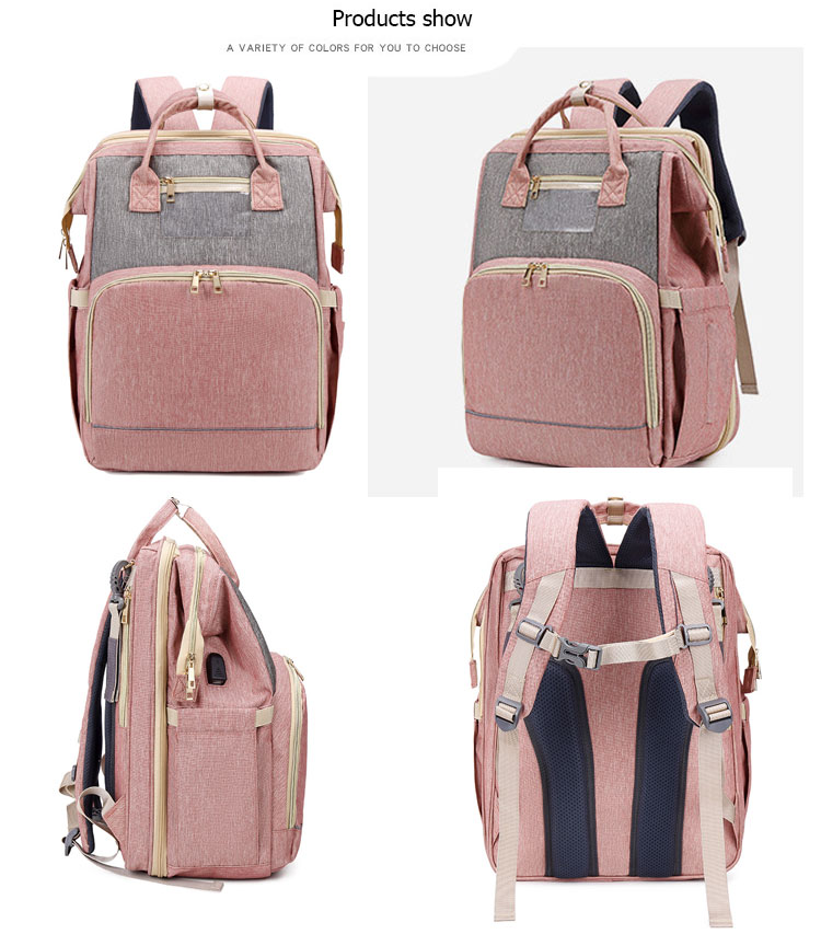 Mumienrucksack USB extra groß Wickeltasche für Babys