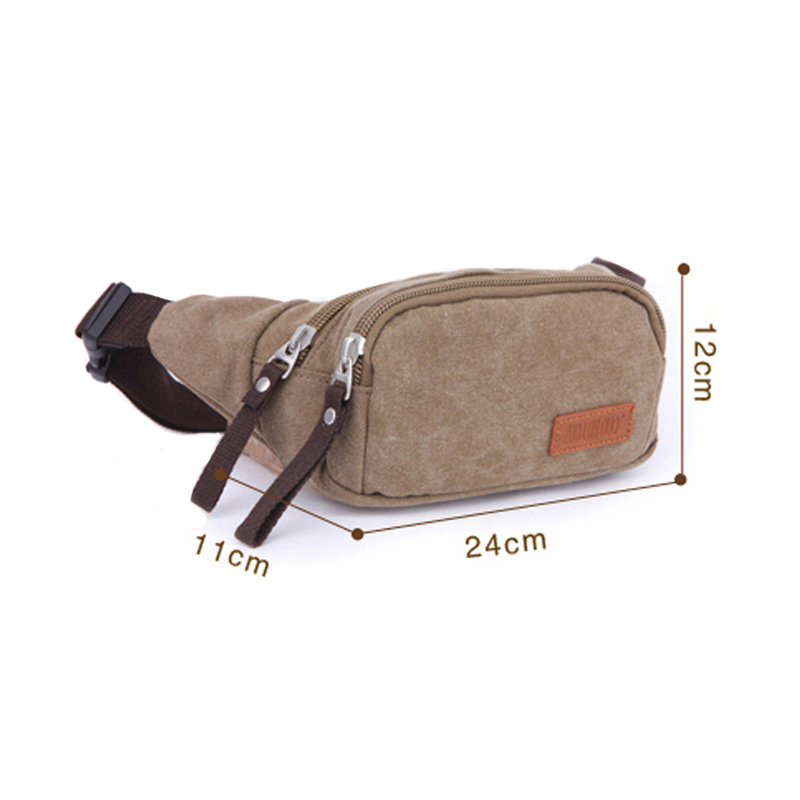 Männer Blank Fanny Pack Travel Canvas Gürteltasche