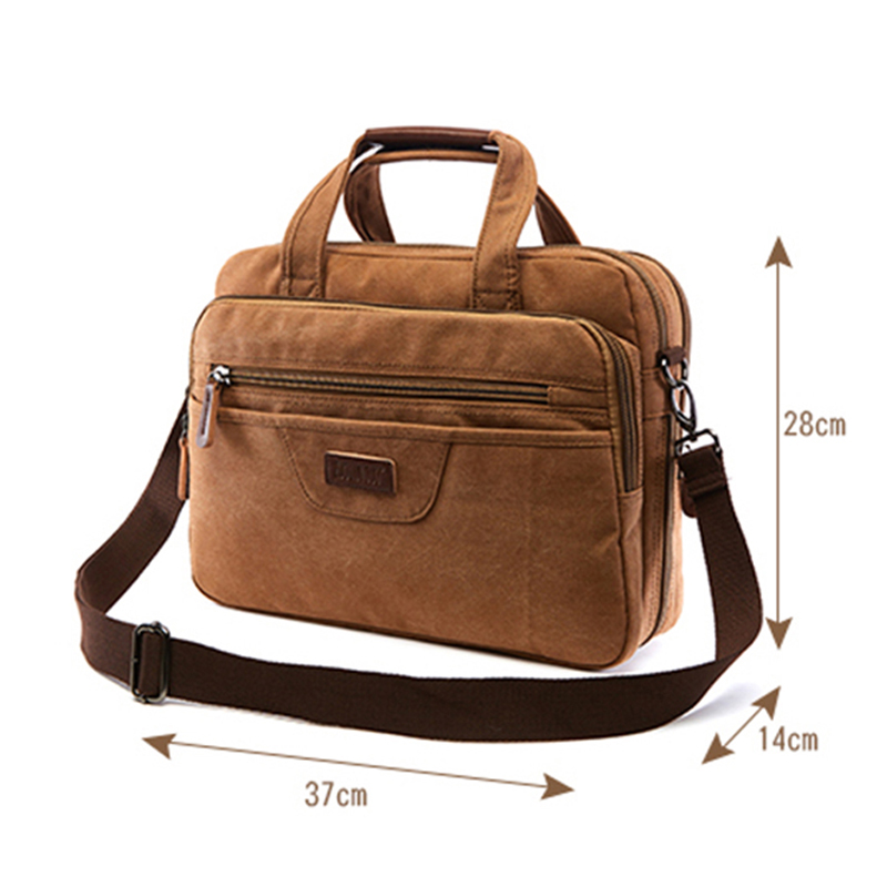 Große Laptop Messenger Canvas Handtasche mit Taschen