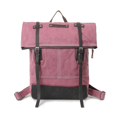Custom Travel Canvas Damen Waschechtes Leder Rucksack