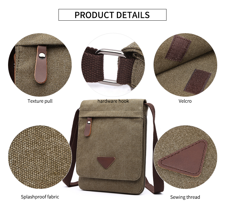 Männer Sling 16oz Messenger Canvas -Taschen mit Logo