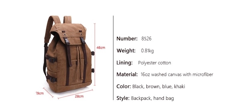 Gute Qualität Coffee Canvas Rucksack für die Arbeit