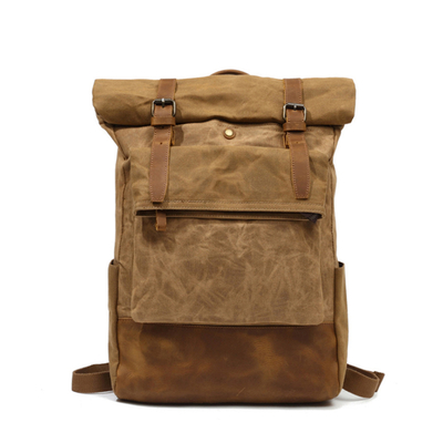Große Reisetasche aus gewachstem Canvas-Leder im Vintage-Stil