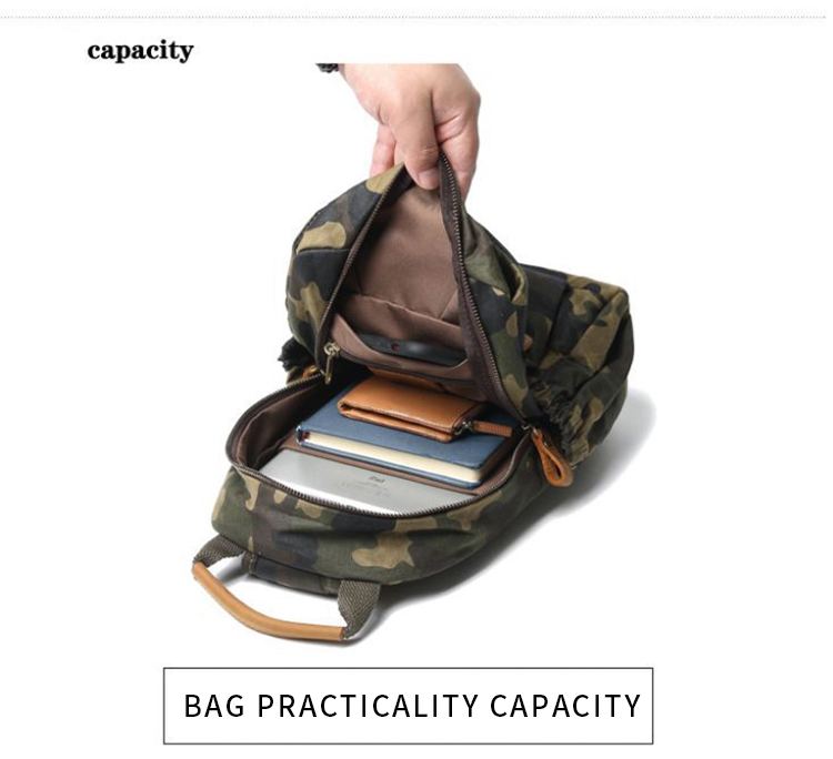 Outdoor Canvas Leder One Shoulder Camouflage Herren Brusttasche