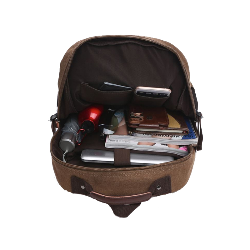 Mini-Rucksack aus schwarzem Canvas für Laptop