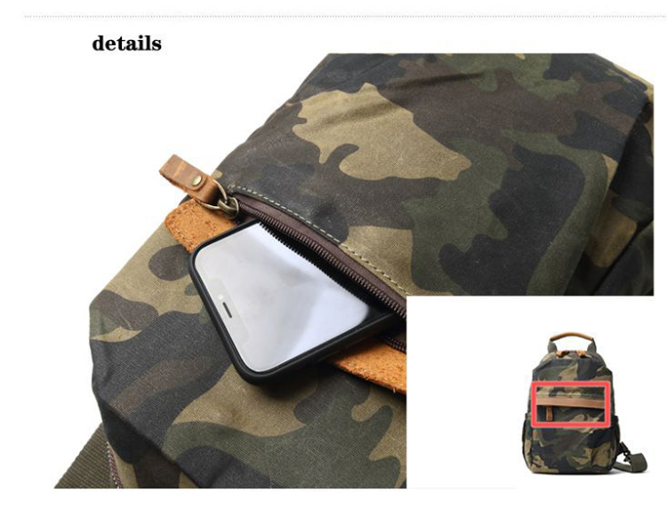 Outdoor Canvas Leder One Shoulder Camouflage Herren Brusttasche