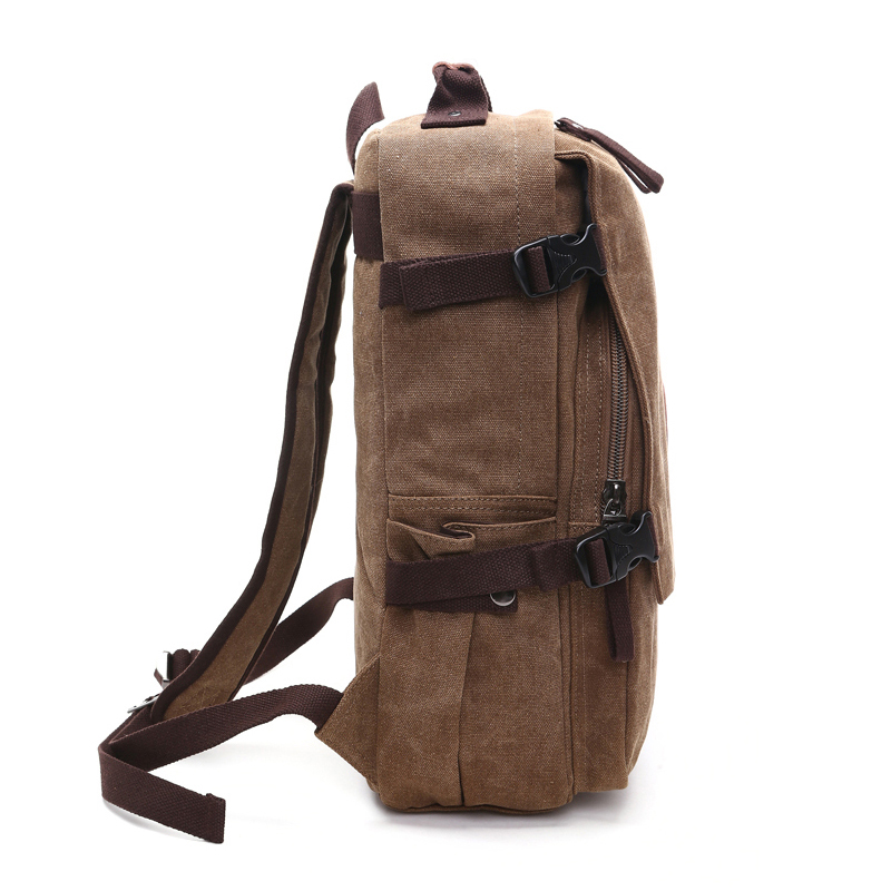 Herren Coffee Canvas Rucksack mit Reißverschluss