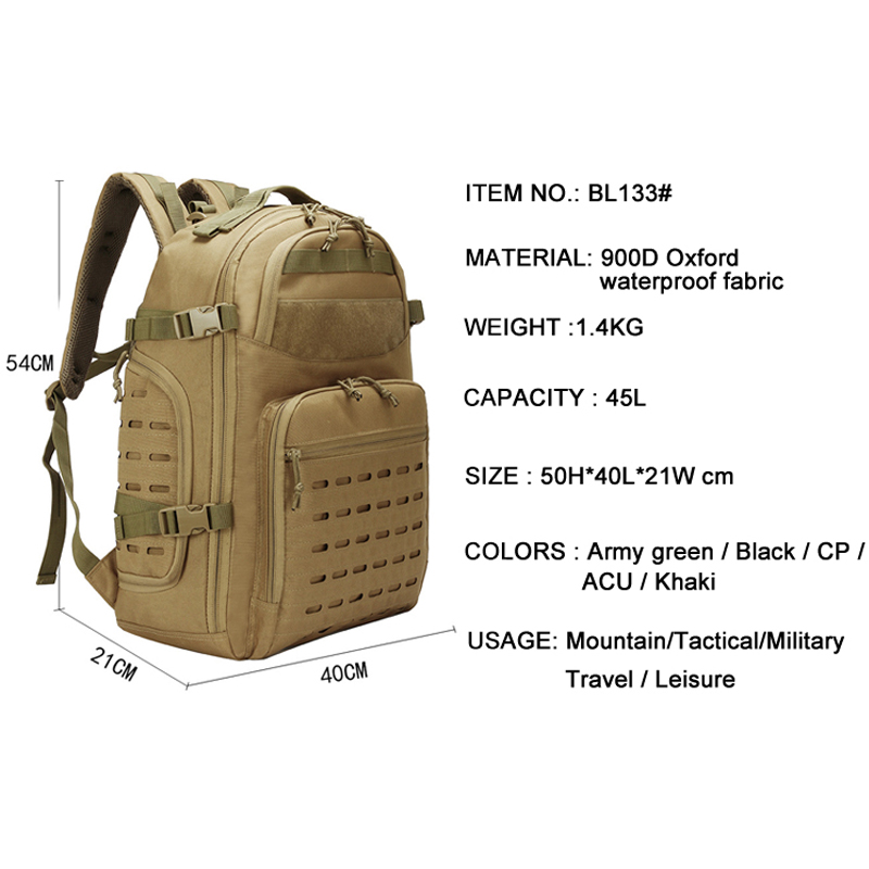 Military Molle Army Rucksack Radfahren 45L taktischer Rucksack