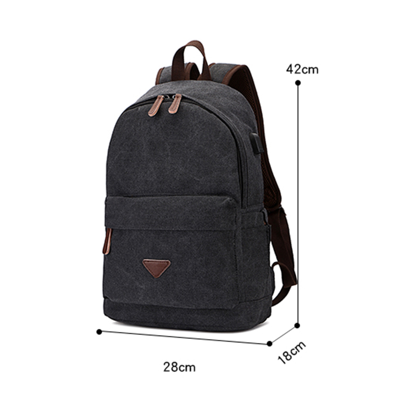 Unisex-Schulreise-Rucksack-Segeltuchtasche mit USB