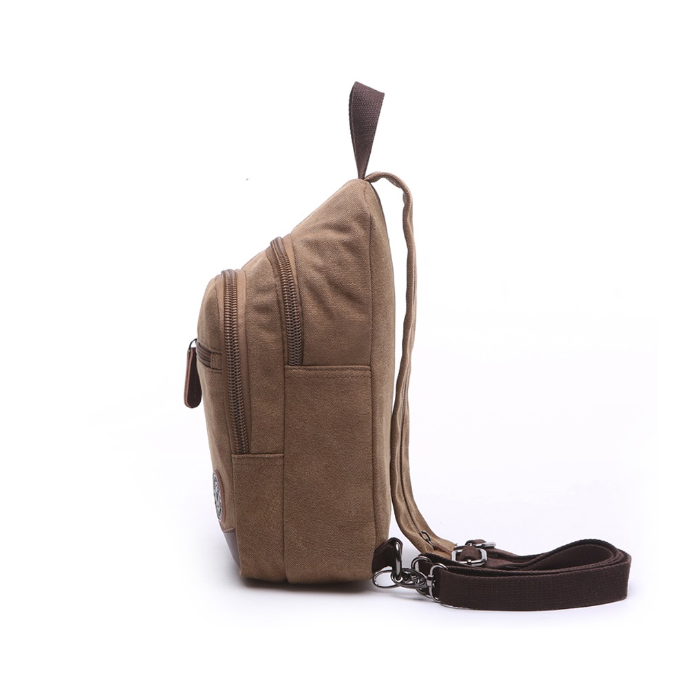 männlicher schwarzer Canvas-Rucksack für das College