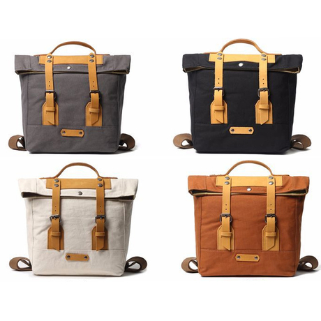 Outdoor-Rucksack, trendiger Canvas-Leder-Rucksack für Mädchen
