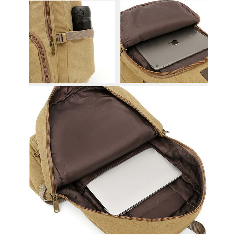 Canvas Outdoor-Laptop-Rucksack Schultaschen für Männer